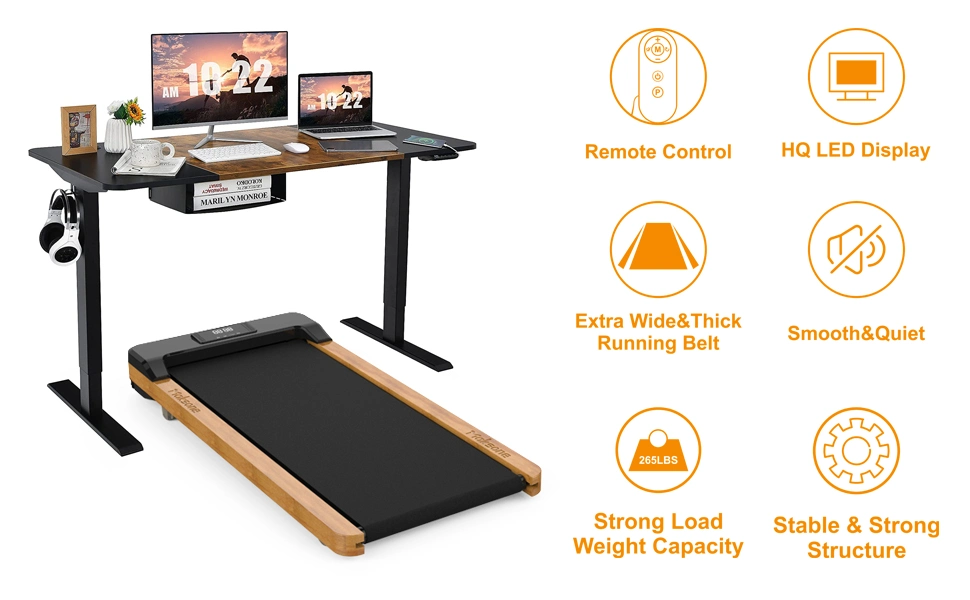 Factory Folding Electric Home Running Machine Mini Fitness Equipment Folding Walkingpad Desk Flat Wooden Home Treadmill