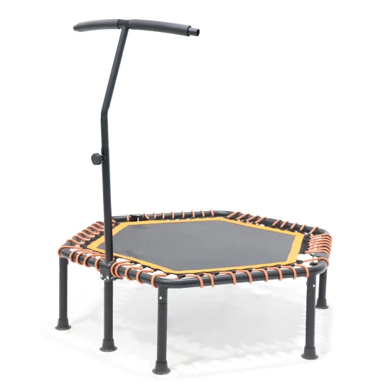 Trampolín de ejercicio Bungee en Hexangular con mango de espuma ajustable, mini precio de fábrica de 45 pulgadas, trampolín de fitness de salto