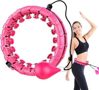 Elfsky Weighted Hula Hoop, Adultos Fitness Hula Hoops, 24 Nudos Desmontables Peso Ajustable Auto-Spinning Ball para, 2 en 1 Fitness Pérdida de Peso en Masaje Niños/B