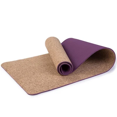 Estera de encargo de la yoga de la TPE del corcho de las esteras de Pilates de la prenda impermeable del color del cartón del ODM del OEM adulto